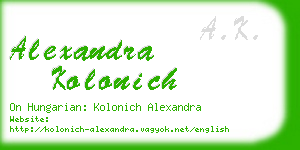 alexandra kolonich business card